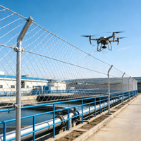 Filet anti-drone en treillis métallique tissé en acier inoxydable avec services de découpe et de soudage pour la sécurité des espaces aériens des centres de données