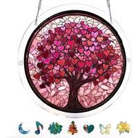 Nouvel Arrivage Transfrontalier : Décoration Suspendue en Acrylique, Motif Puzzle, Attrape-Lumière Coloré, Arbre de Vie en Relief Soleil, Style Chinois