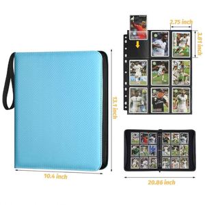 Classeur de cartes à collectionner FUXI en cuir PU à 9 pochettes, 7 pouces, avec fermeture éclair, pour cartes Pokémon, album de collection, style minimaliste - Product Image 2