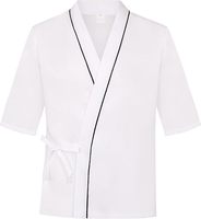 Uniforme de chef japonais unisexe à manches 3/4 en polyester et coton avec logo personnalisé en relief, confortable pour une utilisation en restaurant et en bar