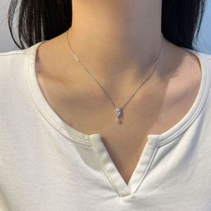 Dylam Stylish Minimalist Design S925 Silver Link Chain <b>D</b> Color VVS1 Moissanite Stone Pendant <b>Necklace</b> Customizable Jewelry - Product Image 5