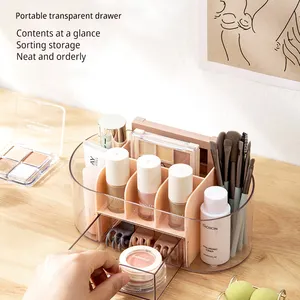 Choice Fun Acrylic Divided Desktop Transparent Storage Boxes Bins Cosmetic Makeup Organizer Box