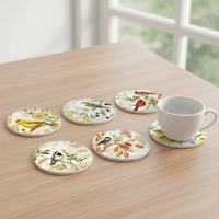 Sous-verres ronds en céramique pour la vente en gros, style américain personnalisé, absorbants, avec support en liège, tapis de table en céramique, dessous de tasse