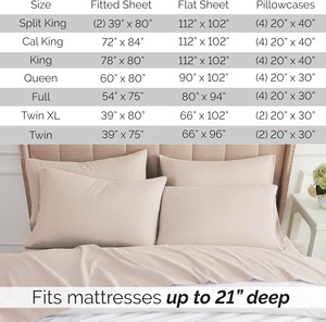 Parure de draps super douce en microfibre, draps de luxe à poches profondes, anti-rides et hypoallergéniques, ensemble de 6 pièces - Product Image 6