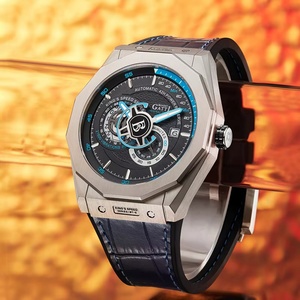 Montre mécanique automatique pour homme BG8601-B German King Speed Series, montre-bracelet de luxe tendance, bracelet en cuir véritable - Product Image 3