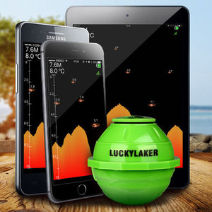 New Wireless FISH FINDER chiều sâu <span class=keywords><strong>Echo</strong></span> <span class=keywords><strong>sounder</strong></span> tần số kép Sonar báo động đầu dò fishfinder iOS & Android với GPS 120ft độ sâu - Product Image 2