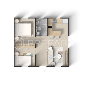 Prefab sang trọng 3 phòng ngủ cổ điển-b prefab Modular Nhà Màu Xanh Lá Cây nhà cho căn hộ sử dụng - Product Image 2