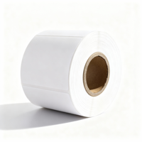 Étiquettes autocollantes blanches en papier thermique direct imperméable pour codes-barres, idéales pour l'expédition en supermarché