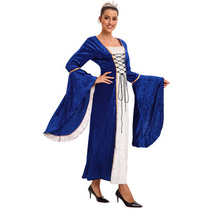 Vestido Medieval Yi Xiaoyi para Mujer, Vestido Largo de Terciopelo Rojo, Disfraz de Reina de la Corte, para Representaciones Escénicas, Talla Adulta S-5XL - Product Image 4