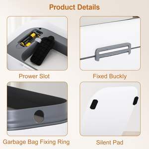 Poubelle Intelligente Slim avec Indice d'Étanchéité IPX5, Poubelle à Capteur pour Espaces Étroits, Fonctionnement Sans Contact, Anneau de Fixation pour Sac Poubelle - Product Image 2