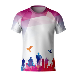 Camiseta de Maratón Personalizada OEM, Sublimada, Casual, de Secado Rápido, Ecológica, Ligera, de Poliéster, con Impresión de Logotipos Personalizados, Publicitaria - Product Image 2