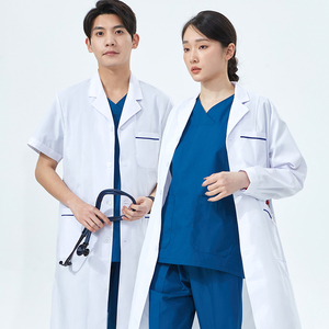 เสื้อโค้ทสีขาวสำหรับห้องผ่าตัดแพทย์เสื้อคลุมห้องแล็บสำหรับนักเรียนโรงพยาบาลสัตว์เลี้ยงเสื้อโค้ทสำหรับเด็กเสื้อโค้ทสำหรับห้องปฏิบัติการของผู้ชาย - Product Image 2