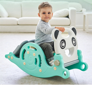 อนุบาลการ์ตูนเด็กในร่มของเล่นพลาสติกมัลติฟังก์ชั่สไลด์<span class=keywords><strong>3</strong></span> In 1ม้าโยก - Product Image 5