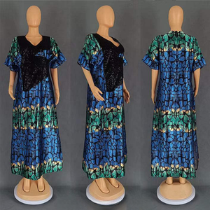 2026 New Fashionable Middle Eastern Muslim Hot Selling Loose High Quality Ethnic Elegant African Glitter Women's Printed Dress - Product Image 3