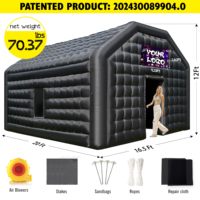 Tente de boîte de nuit gonflable Black Party | Discothèque Disco Cube Gazebo avec logo personnalisé pour les événements et les entreprises