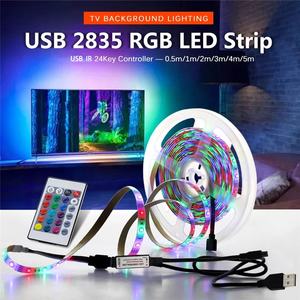 DC5V 2835 RGB luce di Striscia del LED USB <span class=keywords><strong>TV</strong></span> luce di Fondo IP65 nastro Impermeabile con IR 24 remote controller key 0.5M 1M 2M 3M 4M 5M - Product Image 2