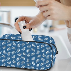 Top Quality Customs logo Blue Wash <b>Cosmetic</b> <b>Bags</b> Portable Toiletry <b>Bags</b> <b>Large</b> Size for Travel on Sale - Product Image 6