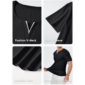 FOXA เสื้อยืดคอกลมแขนสั้นผู้ชายผ้าฝ้าย 100% ระบายอากาศได้ดีสำหรับออกกำลังกายเสื้อยืดลำลอง - Product Image 5