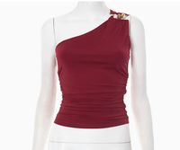 Nouveau t-shirt court sexy à une épaule