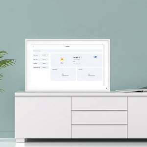 INSOVISION 15.6" Smart <b>Electronic</b> Wall-mounted Digital Planner <b>Calendar</b> with Wood Frame 1920x1080 Resolution - Product Image 1