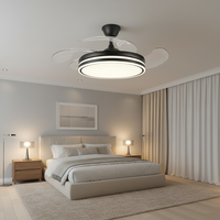 Ventilateurs de plafond sans pales rétractables intelligents à LED invisibles de 36/42/48 pouces avec lampe et télécommande