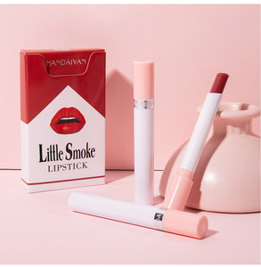 2024 HANDAIYAN, venta al por mayor, juego <span class=keywords><strong>de</strong></span> lápiz labial <span class=keywords><strong>de</strong></span> cigarrillo lindo vegano, 4 colores, caja <span class=keywords><strong>de</strong></span> humo impermeable mate, lápiz labial rojo desnudo - Product Image 5