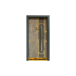 Porte de sécurité en bois grainé avec insert métallique, anti-effraction, extérieure, ouverture manuelle plate, porte complète SFA 018 Yongkang - Product Image 5