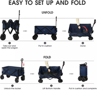 Chariot de Camping pliable pour l'extérieur, utilitaire de plage, chariot pliable, poussette à quatre roues