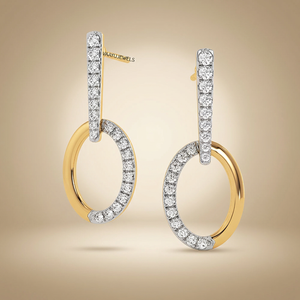 Boucles d'oreilles pendantes tendance minimalistes en diamant de laboratoire pour femme, or 10K/14K/18K, argent 925/935 plaqué rhodium, cadeau de mariage - Product Image 3