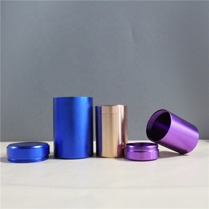 Portable Aluminum Jar Container Storage Box Small Cylinder Sealed Cans Coffee Tea Tin Customized Colors