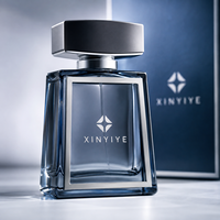 Atomiseur de parfum carré moderne en verre, flacon multi-couleurs avec couvercle noir pour emballage de parfum masculin de marque