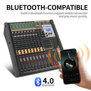 COOYINK Mélangeur <span class=keywords><strong>audio</strong></span> professionnel 20 canaux <span class=keywords><strong>2</strong></span> sorties stéréo à quatre groupes EQ 7 bandes Fader 100mm Carte son AUX Matériau métallique - Product Image 6
