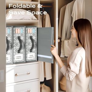 Lamu 8-Mảnh Hiện Đại Bền Vững Đa Chức Năng Tấm Ga Giường Tổ Chức Hộp Lưu Trữ Với Rõ Ràng Nhãn Cửa Sổ Cho Nữ Hoàng/Vua Kích Thước - Product Image 5