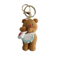 Mignon ours amigurumi en fil à crocheter, pendentif pour sac à dos, accessoire de sac, cadeau fait main, objet décoratif