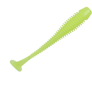 Señuelo de pesca de silicona sin anzuelos, tipo gusano espiral con cola en T, 6 cm, 1.3 g, paquete de 6, para pesca de lubina en agua dulce. - Product Image 4