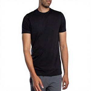 JUST FITNESS GEARS Camiseta de Manga Corta con Cuello Redondo para Hombre, Color Negro, Corte Regular, 100% Poliéster, Transpirable, Informal, Tejido de Punto, Personalizada - Product Image 1