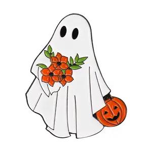 Tùy chỉnh dễ thương ma bé men pin hợp kim nhôm trâm cài Halloween đồ trang sức Áo sơ mi ve áo túi lo lắng nhầm lẫn huy hiệu quà tặng bạn bè