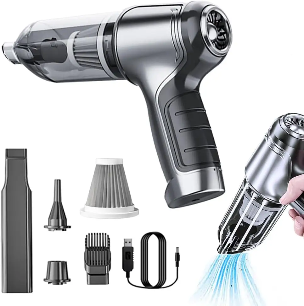 Hot Sell 120w 6000pa Rechargeable Portable Dual-use Strong Suction Mini Wet And Dry Handheld Vacuum Cleaner For Car Home Office