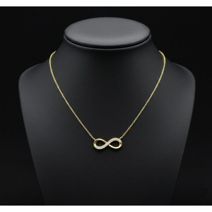 จี้เพชรรูปอินฟินิตี้ทอง 14KT สร้อยคอแบบมินิมอล เครื่องประดับนิรันดร์ พร้อมเพชรแล็บหรือเพชรโมอิสซาไนต์ - Product Image 4