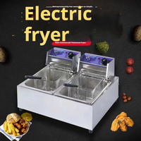 Equipo de cocina comercial Freidora eléctrica de acero inoxidable Nuevo con tanques dobles para restaurante y uso doméstico 10L proporcionado
