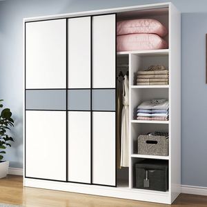 เฟอร์นิเจอร์ตู้เสื้อผ้าไม้แบบคลาสสิกที่กำหนดเองพร้อมประตูบานเลื่อนขนาดที่กำหนดเองสำหรับห้องนอน-การออกแบบตู้เสื้อผ้าที่ทันสมัย - Product Image 1