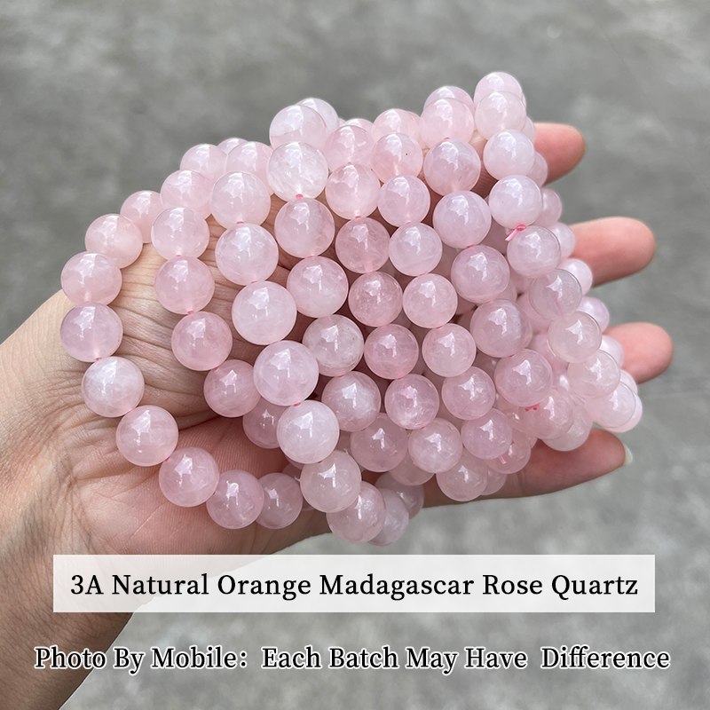 3A Natural Orange Madagascar Rose Quartz Bracelet