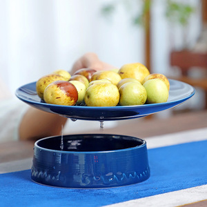 Assiette à fruits en céramique, ronde, en porcelaine, nouveau style chinois, pour table à thé, fête, plateau à collations et desserts - Product Image 1
