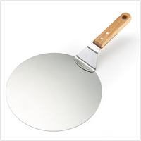 Pelle à pizza et spatule en acier inoxydable antidérapante avec manche en bois pliable, 12 pouces, manche long, compatible four