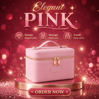 Trousse de Maquillage en PU Tendance avec Fermeture Éclair et Compartiments Amovibles – Organisateur de Maquillage Portable à Main
