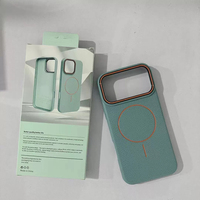 Coque magnétique en cuir TPU Texture pour iPhone 17 16 15 Couverture arrière colorée souple pour IPhone14 13 12 11 XR/XS/7/8