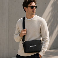 Sac messager pour homme en nylon avec finition caoutchoutée mate GORFIA, logo personnalisé, sac bandoulière souple, impression de logo OEM ODM en 5 couleurs