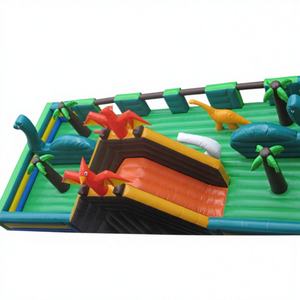 Parc gonflable en PVC Dinosaure Roi pour les fêtes et événements des enfants - Location en extérieur ou lieu d'événement - Product Image 1