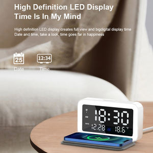 Chargeur sans fil multifonction Smart Home Decor QI Slim Foldable Intelligent LED Digital Alarm Clock pour <span class=keywords><strong>iPhone</strong></span> Samsung - Product Image 3