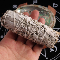 Kit de purification en gros pour la maison : Coquilles d'ormeaux, bouquet de sauge et support en bois pour la méditation et le Reiki